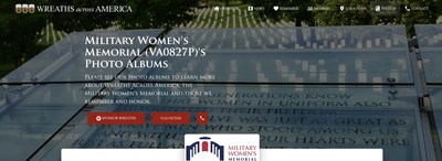 Screenshot of the Military Women's Memorial Wreaths Across America landing page.