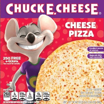 Chuck E. Cheese frozen pizzas now available in Kroger stores nationwide. Available in Cheese and Pepperoni pizzas.