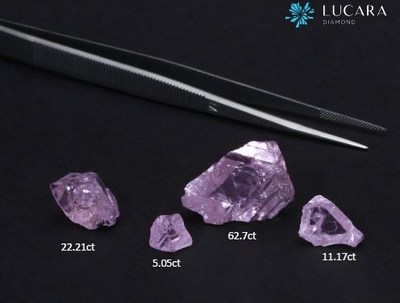 Pink Diamonds (CNW Group/Lucara Diamond Corp.)