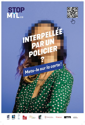 STOPMTL.ca, une première carte interactive pour autorapporter les interpellations policières à Montréal (Groupe CNW/Institut National de la recherche scientifique (INRS))
