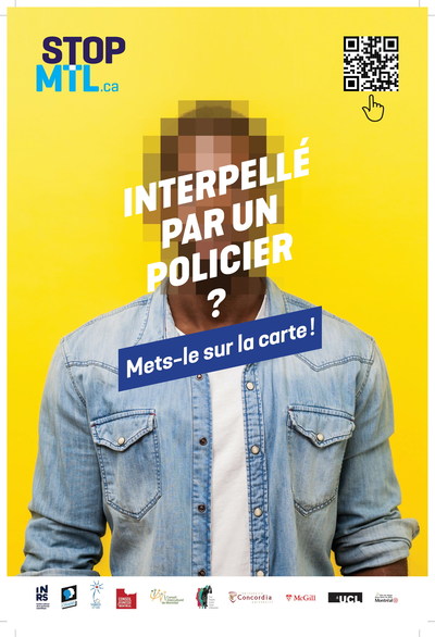 STOPMTL.ca, une première carte interactive pour autorapporter les interpellations policières à Montréal (Groupe CNW/Institut National de la recherche scientifique (INRS))