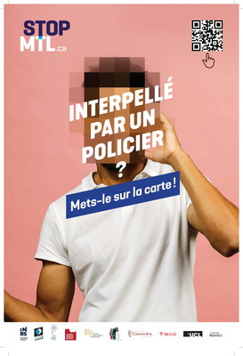STOPMTL.ca, une première carte interactive pour autorapporter les interpellations policières à Montréal (Groupe CNW/Institut National de la recherche scientifique (INRS))