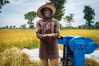 Nigeria, IFAD-funded Value Chain Development Programme Phase II, Sumaka Japhet. Young and enterprising farmer. With a little bit of training and a start up kit  Sumaka has become a very successful certified rice seed producer. ©IFAD/ Bernard Kalu