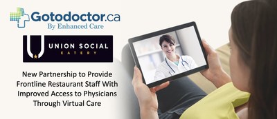 Gotodoctor.ca Partners with Union Social Group to Provide Frontline Restaurant Staff With Improved Access to Physicians Through Virtual Care (CNW Group/Teledact Inc.)