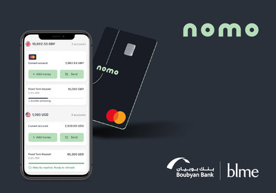 Nomo - new bank application, logo and card (PRNewsfoto/Boubyan Bank)