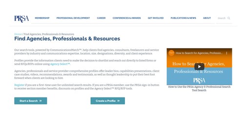 PRSA Agency, Professional & Resources Search Tool Powered by CommunicationsMatch™