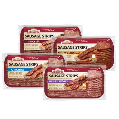 Johnsonville Sausage Strips feature a smoked-sausage flavor and are made with premium cuts of pork and no MSG. They are available in four flavors: Original, Spicy, Maple Flavored and Smoked Chorizo. To learn more about Sausage Strips and other innovative products, visit www.johnsonville.com.