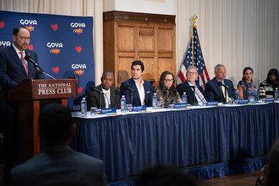 Goya Foods hosted a press conference at the National Press Club in Washington D.C., to announce the company’s pledge of $2 million to combat child trafficking and to launch Goya Cares. Speakers included Bob Unanue, President | CEO of Goya Foods; Dr. Ben Carson, Founder | Chairman of The American Cornerstone Institute; Eduardo Verástegui, Producer of Sound of Freedom; Jennifer Hohman, Founder #FightForUs; Bob Cunningham, CEO | International Centre for Missing & Exploited Children; Antonio Fernandez, President | CEO of Catholic Charities, Archdiocese of San Antonio; | Ally Brito, The Eric Chase Foundation; and Kathy Givens, Survivor Overcomer, Twelve11 Partners. 