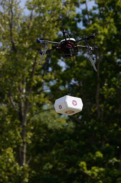 The “Kitty Hawk moment”; Flirtey successfully conducting the first Federal Aviation Administration-approved drone delivery in American aviation history on July 17, 2015.