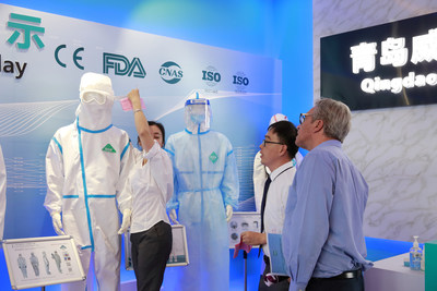 Qingdao Weida Biotech is showing the “One-piece Medical Disposable Protective Clothing”