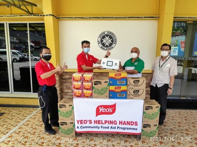 Yeo’s Food Aid distributed to communities across Malaysia with St John’s Ambulance vehicles. (PRNewsfoto/Yeo Hiap Seng (Malaysia) Bhd.)
