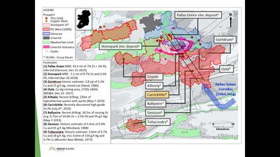 Exhibit 1. Location of Carrickittle Prospect at the Company’s 100%-owned PG West Project, Ireland (CNW Group/Group Eleven Resources Corp.)