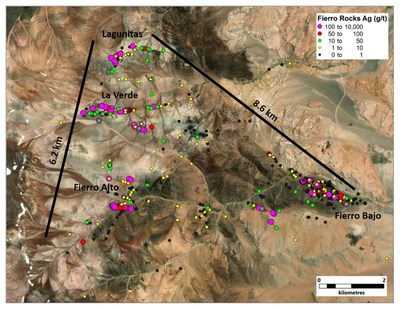 Figure 1. Geochemical footprint of El Fierro Project (CNW Group/Sable Resources Ltd.)