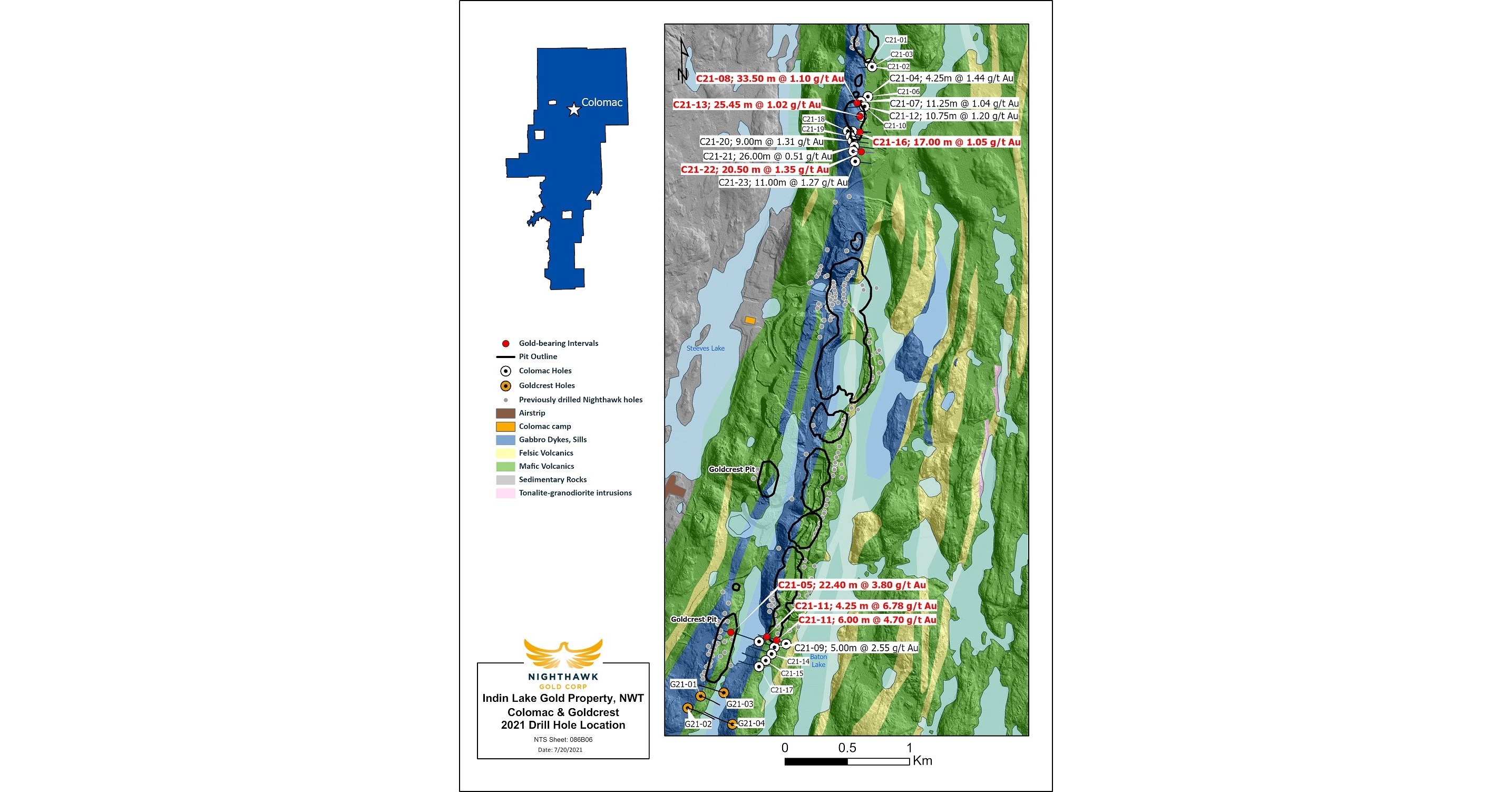 Nighthawk Reports Drill Results from its Phase I 2021 Exploration