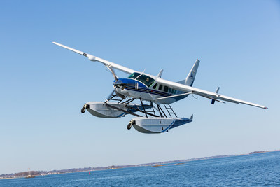 Cessna Grand Caravan EX in flight over Boston Harbor