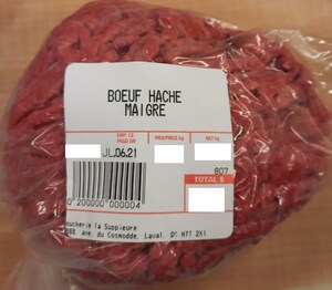 Avis de ne pas consommer de la viande hachée vendue par l'entreprise Boucherie La Supérieure