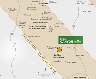 Figure 3. Red Canyon Regional Map (CNW Group/Millennial Precious Metals Corp.)