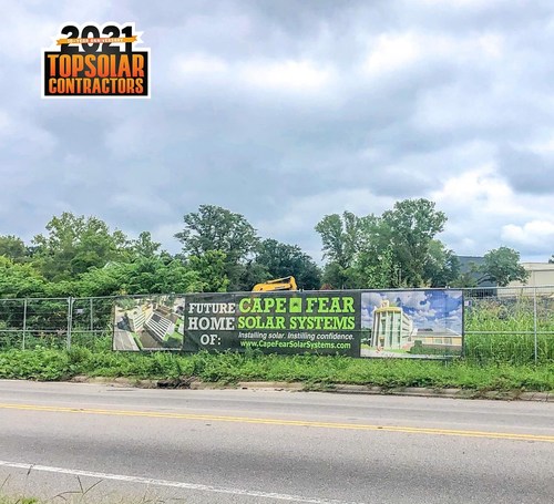 Cape Fear Solar Systems is currently constructing their future headquarters in downtown Wilmington. The local solar installation company is being recognized for the 9th year in a row by Solar Power World Magazine.