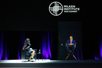 A new frontier for event convenings: The 2020 Asia Summit hosted at the Marina Bay Sands Grand Ballroom featured a 4D holographic stage and cinematic projectors, allowing high profile speakers and participants to interact and join the event from any part of the world. (Fireside chat with Michael Milken, chairman of the Milken Institute, via hologram)