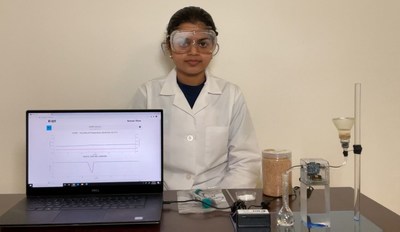 Eshani Jha from San Jose, CA, winner of the 2021 U.S. Stockholm Junior Water Prize (PRNewsfoto/California Water Environment Association)