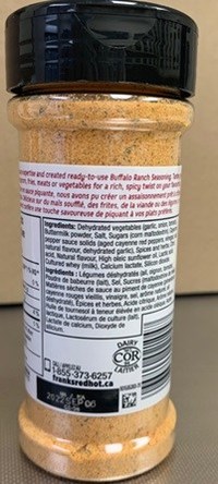 Frank's RedHot Buffalo Ranch Seasoning voluntarily recalled due to