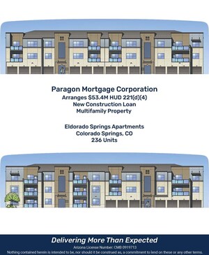 Paragon Mortgage Provides $53.4 Million New Construction Loan for Multifamily Property in Colorado Springs, CO