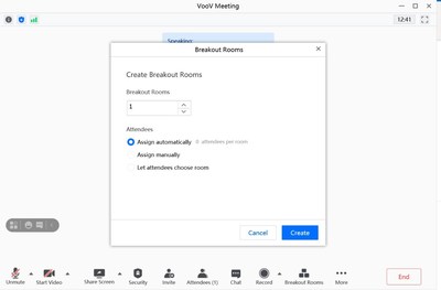 Breakout Rooms – To organize and compartmentalize specific teams among groups, VooV Meeting users can now create a number of breakout rooms in which they can assign participants automatically or manually, or let the participants choose their preferred rooms.