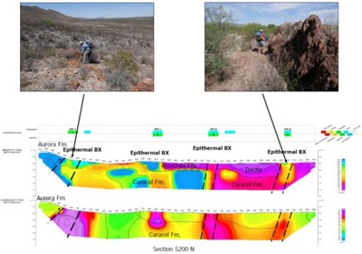 Figure 2. Pedro Gold Project - IP Survey: Resistivity and Chargeability Sections at Lines 5200N and 4700N Material Terms of Southern Empire's Option to Acquire the Pedro Gold Project (CNW Group/Southern Empire Resources Corp.)