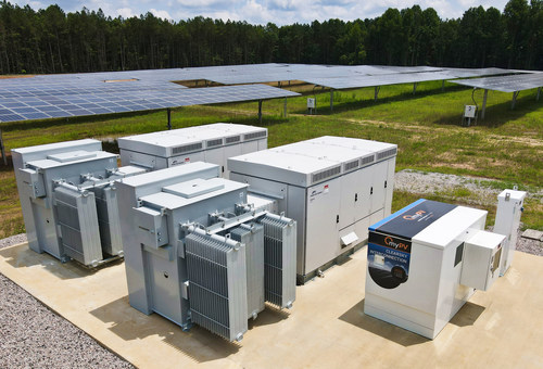 One of two myPV ClearSky™ Interconnection units from Solar-Ops at the Grissom Solar + Storage facility.