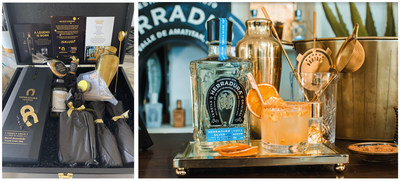 Tequila Herradura provided a custom luxury box featuring their LEGEND Edition Tequila Bottle and custom Golden bar set to help Legendary athletes celebrate after bringing home the GOLD with a custom "Golden Angel" Cocktail.  Instruction Video Here:  https://vimeo.com/580036310