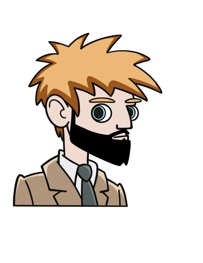 Indie wearing a fake beard Indie wearing a fake beard