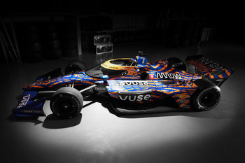 The No. 7 Vuse Arrow McLaren SP car featuring the winning design from the Vuse Design Challenge.