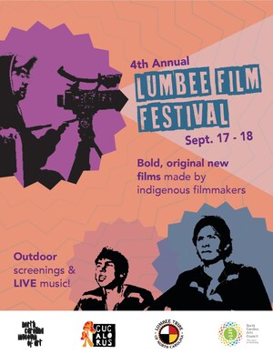 Charly Lowry opens 4th Annual Lumbee Film Festival before outdoor screening of RUMBLE: The Indians Who Rocked the World