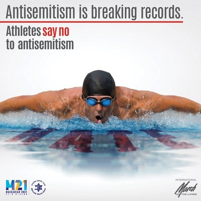 Athletes say NO to Antisemitism campaign creative (PRNewsfoto/International March of the Living)