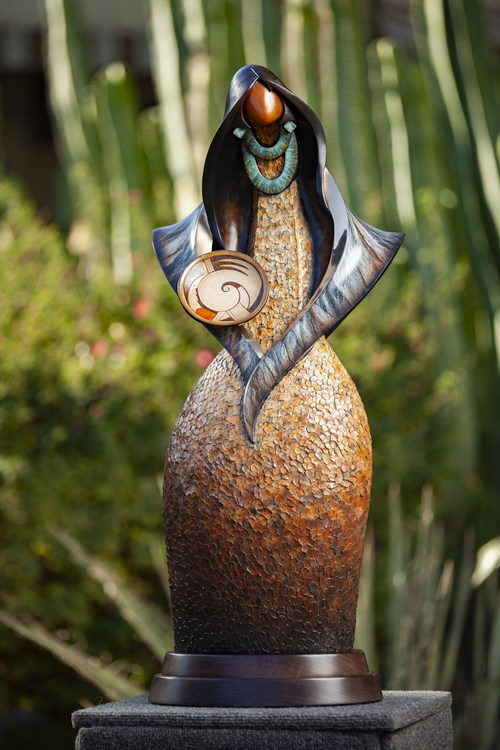 "Messenger" bronze sculpture by Kim Obrzut, among the featured artists at the Fine Art & Wine Festival.