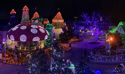 Give Kids The World Village's Night of a Million Lights holiday lights spectacular will once again illuminate the Central Florida skyline from Friday, November 12, 2021 - Sunday, January 2, 2022. For 52 nights, guests can view a dancing lights show; take a guided tram tour of 100 decorated villas; visit a holiday marketplace; and more. GKTW is an 89-acre, whimsical nonprofit resort that provides critically ill children and their families with magical weeklong wish vacations. www.gktw.or/lights