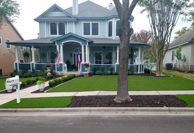 Artificial grass installation in Austin, Texas by Southern Turf Co.