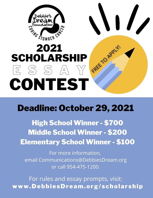 Flyer for the 2021 DDF Scholarship Essay Contest