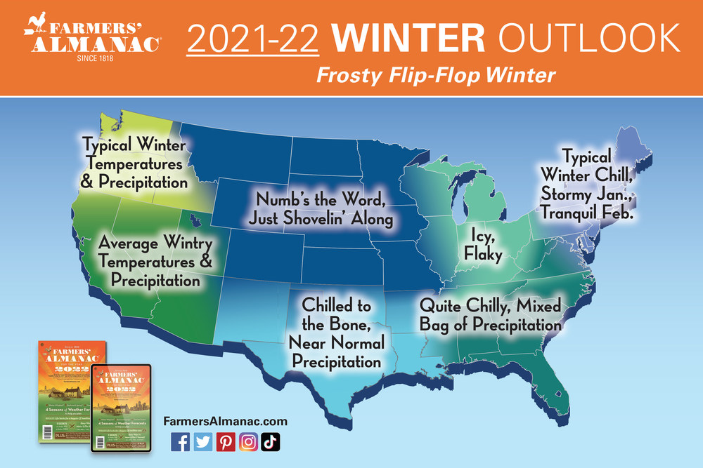 Farmers' Almanac Forewarns of Frosty FlipFlop Winter Ahead
