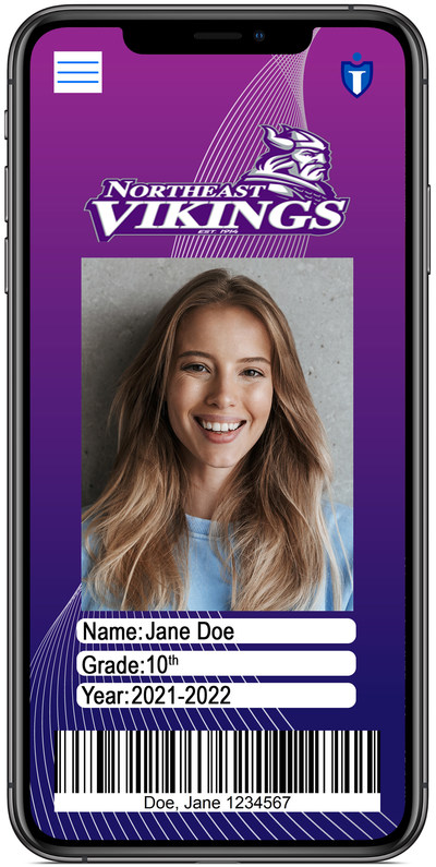 An example of a student's ID on the MySchool iD™ app.
