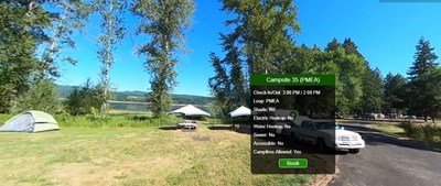 Screen Capture of new Campground Virtual Tour Experience