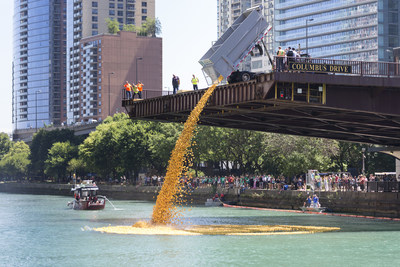 70,000 rubber ducks will splash into the Chicago River on August 5. The Chicago Ducky Derby presented by Jewel-Osco benefits the more than 23,100 athletes who compete in Special Olympics Illinois.