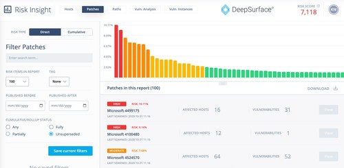 DeepSurface can now automatically ingest reports provided by Microsoft Defender for Endpoint of vulnerabilities, missing patches, and misconfigurations across Microsoft, Linux and Mac hosts.