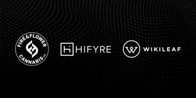 Fire & Flower, Hifyre and WIkileaf logos (CNW Group/Fire & Flower Holdings Corp.)