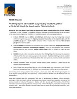Filo Mining Reports 425m at 1.55% CuEq, including 4m at 5,045 g/t Silver at Filo del Sol; Extends the deposit another 750m to the North (CNW Group/Filo Mining Corp.)