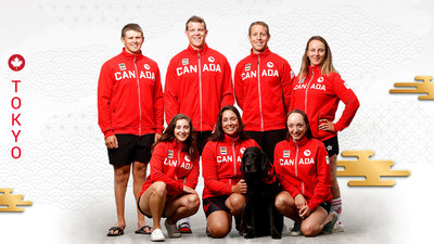 Canada's Tokyo 2020 Para rowing team, clockwise from top left: Kyle Fredrickson, Jeremy Hall, Andrew Todd, Jessye Brockway, Bayleigh Hooper, Victoria Nolan, and Laura Court. (CNW Group/Canadian Paralympic Committee (Sponsorships))