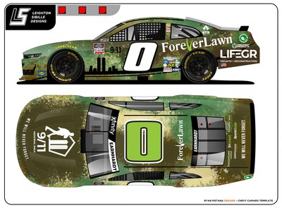 ForeverLawn will unveil a special 9/11 tribute design on their popular Number 0 Chevrolet Camaro driven by Jeffrey Earnhardt in the NASCAR Xfinity race at Richmond Raceway on September 11.