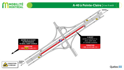 A40 est  Pointe-Claire - REM - fin de semaine du 6 aot (Groupe CNW/Ministre des Transports)