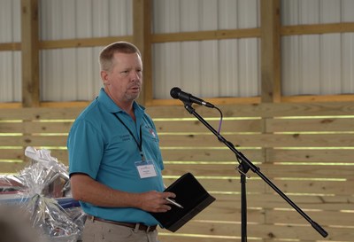 Perdue Farmer Steven Brake speaks about the new Poultry Education Center on his family farm.