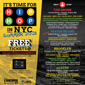In Commemoration of Hip Hop's 48th Anniversary The Universal Hip Hop Museum &amp; The City of New York Presents "It's Time For Hip Hop In NYC" a Free Concert Series During NYC Homecoming Week, August 14-22